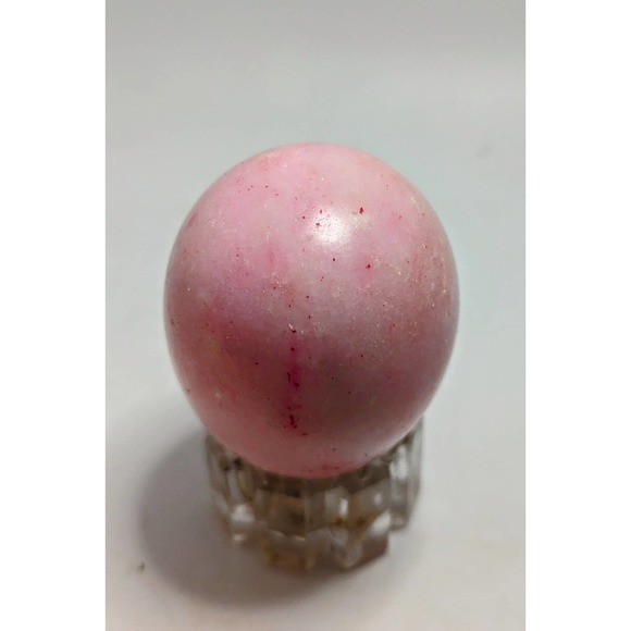Vintage Pink Polished Alabaster Stone Egg 29g Specimen Decorative Paperweight - Picture 5 of 6